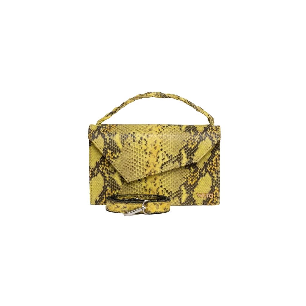 Neon yellow snakeskin bag online